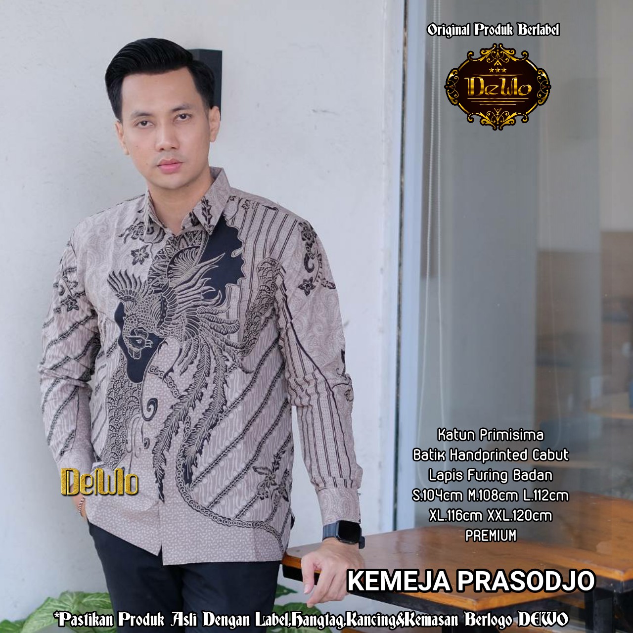 cover-PRASODJO  Kemeja Batik Pria Solo Lengan Panjang Lapis Furing BY DEWO-1