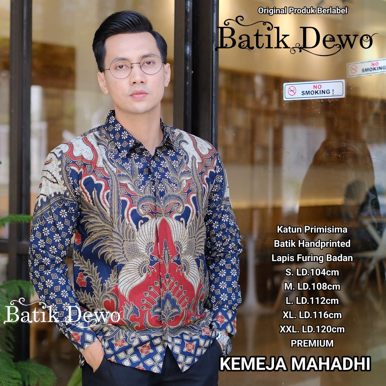 cover-MAHADHI Kemeja Batik Pria Solo Lengan Panjang Lapis Furing BY DEWO-1