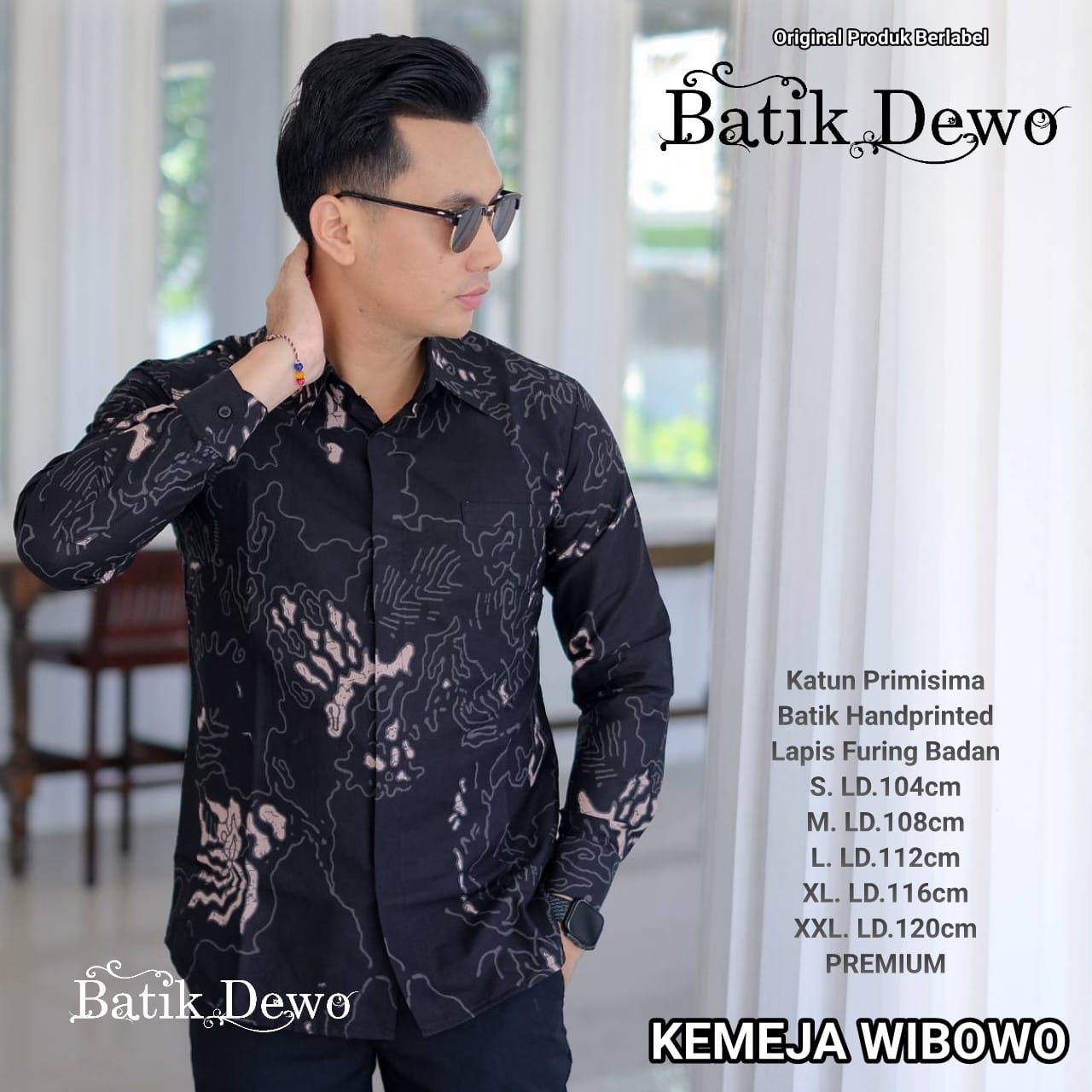 cover-WIBOWO Kemeja Batik Pria Solo Lengan Panjang Lapis Furing BY DEWO-1