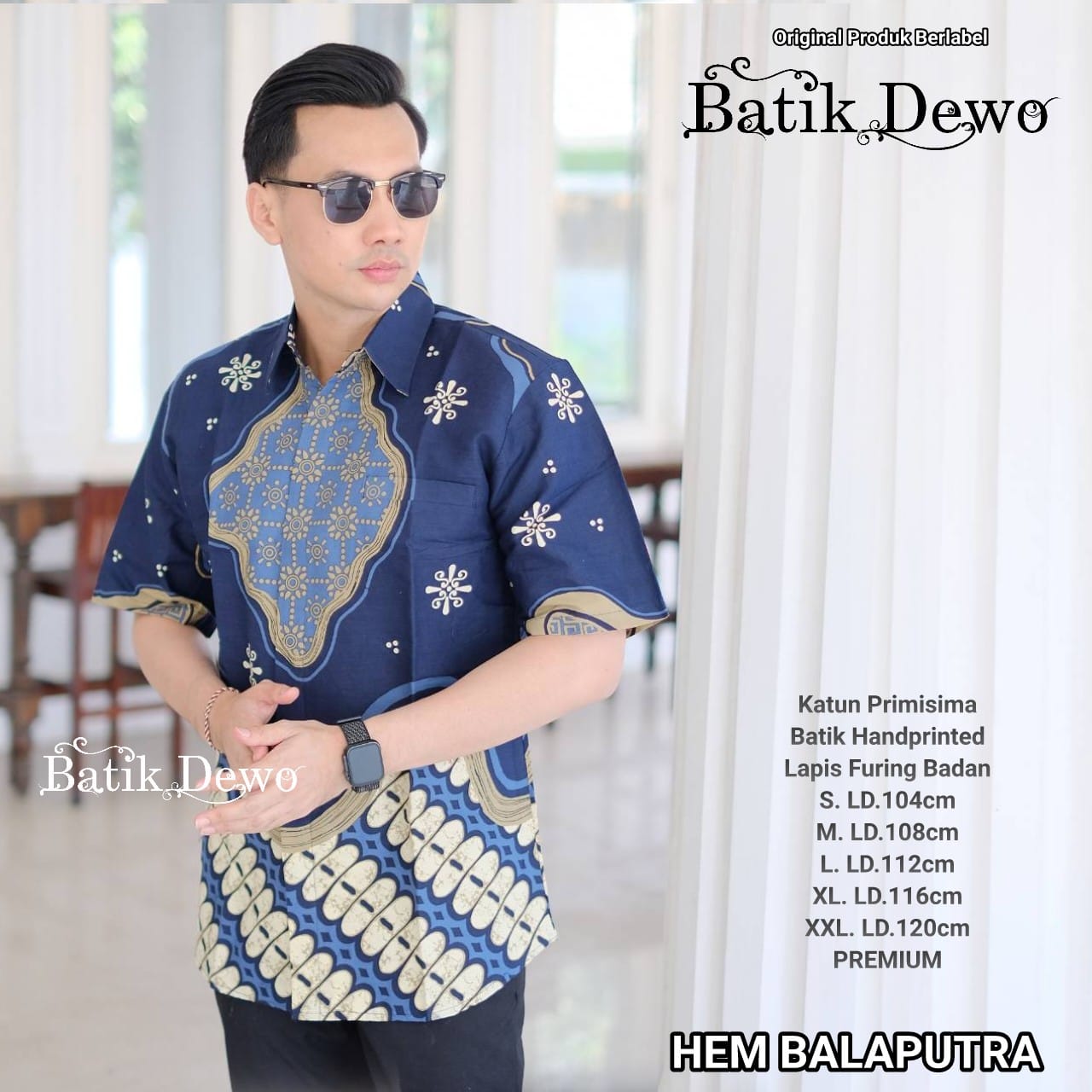 cover-BALAPUTRA Kemeja Batik Pria Solo Lengan Pendek Lapis Furing BY DEWO-1