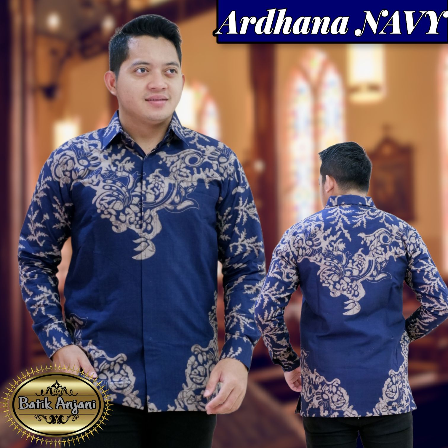 cover-ARDHANA NAVY Kemeja Batik Pria Solo Lengan Panjang Lapis Furing BY ANJANI-1
