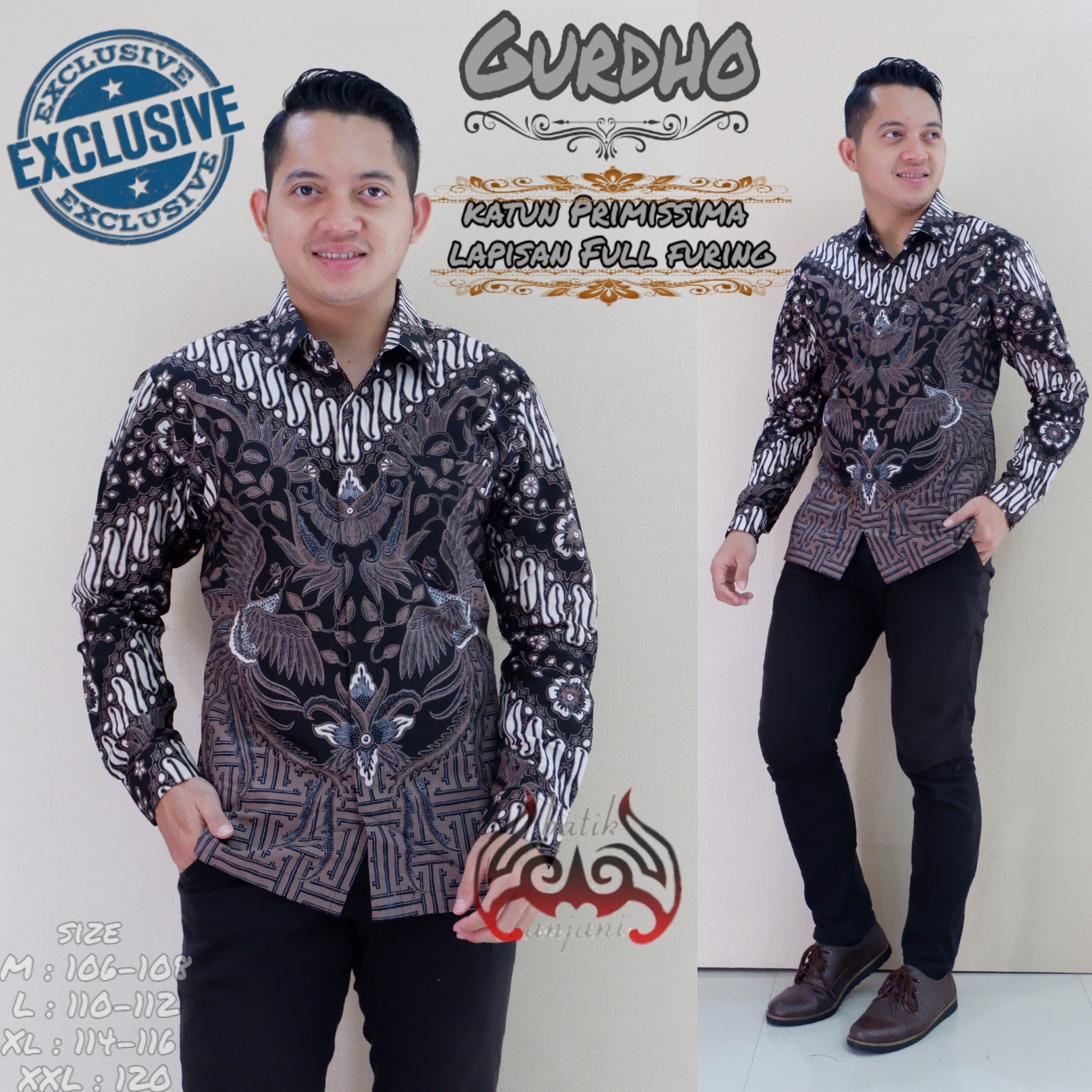 cover-GURDHO Kemeja Batik Pria Solo Lengan Panjang Lapis Furing BY ANJANI-1