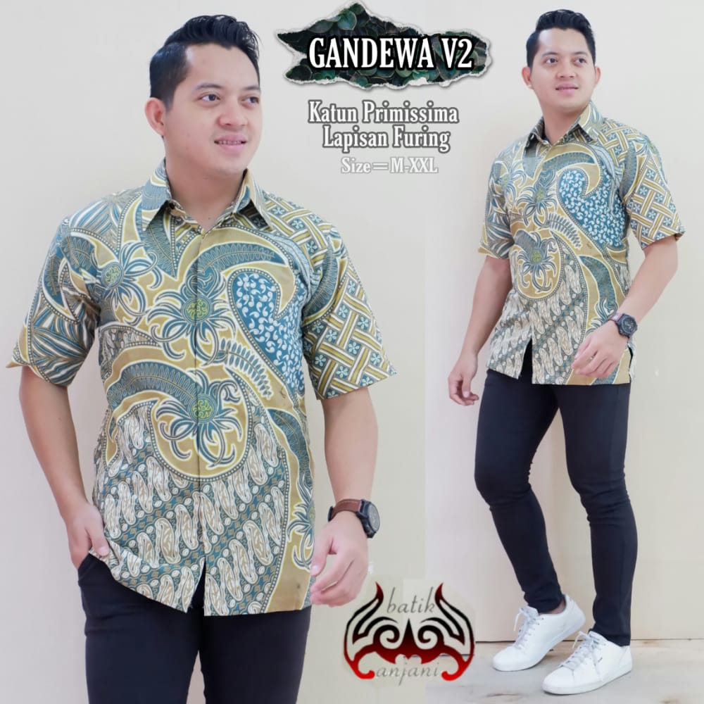 cover-GANDEWA V2 Kemeja Batik Pria Solo Lengan Pendek Lapis Furing BY ANJANI-1