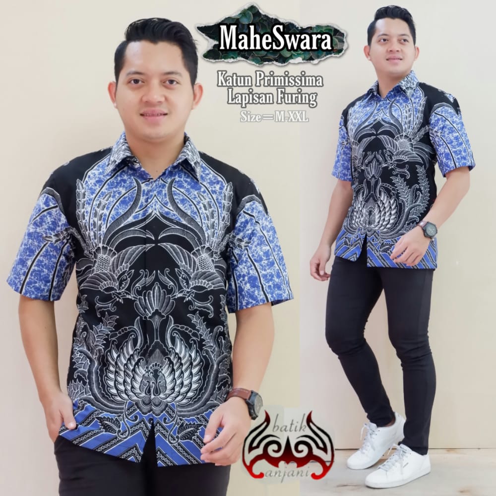 cover-MAHESWARA Kemeja Batik Pria Solo Lengan Pendek Lapis Furing BY ANJANI-1