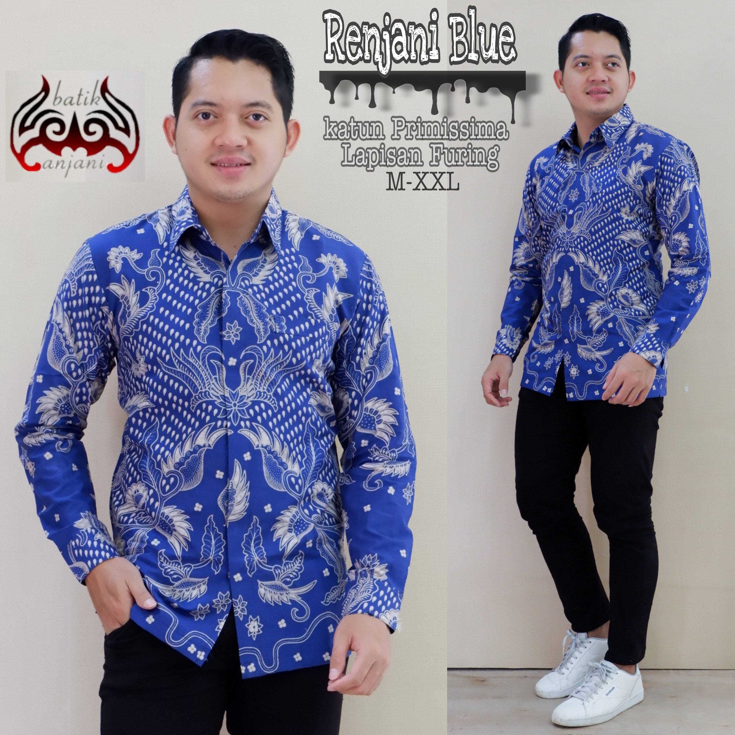 cover-RENJANI BLUE Kemeja Batik Pria Solo Lengan Panjang Lapis Furing BY ANJANI-1