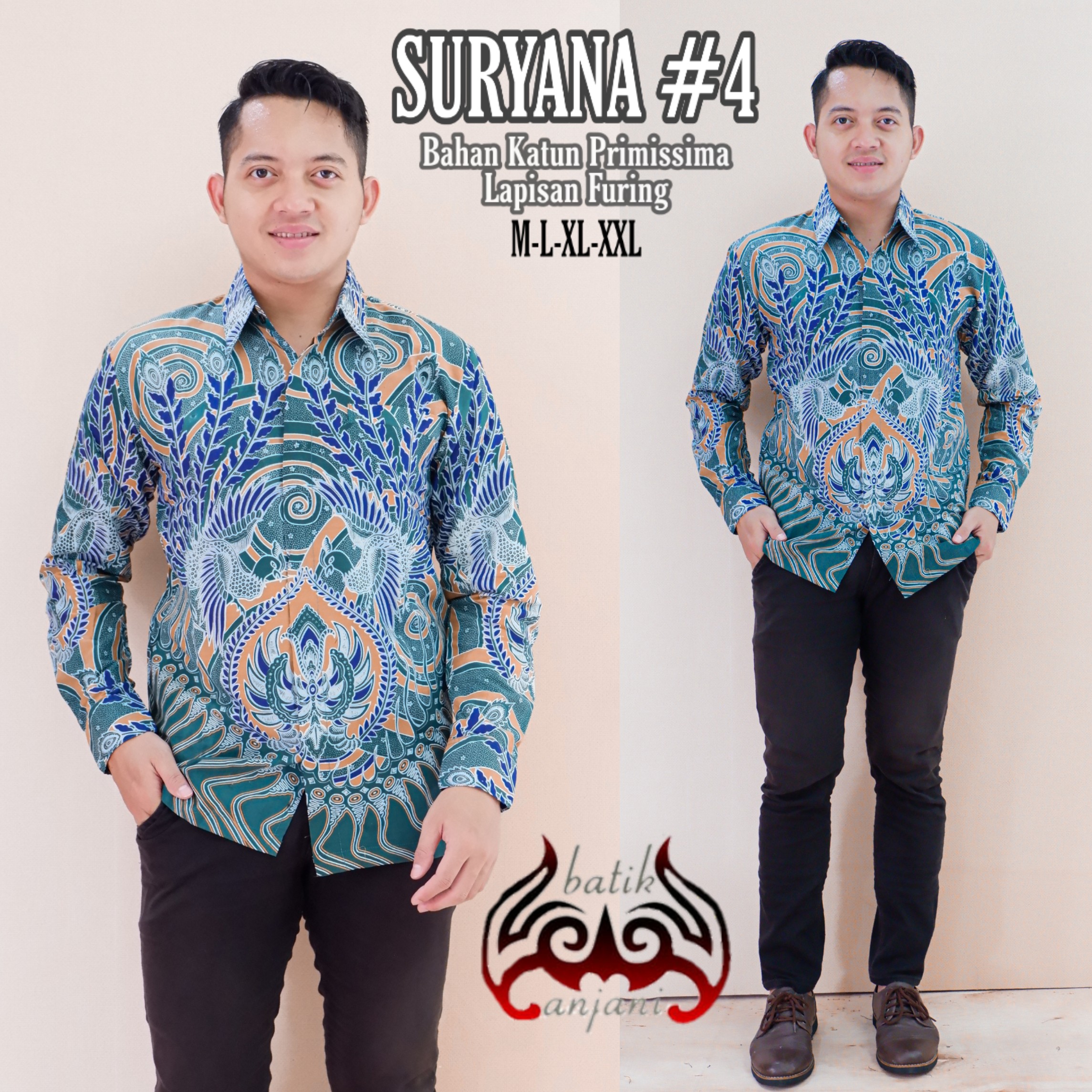 cover-SURYANA 4 Kemeja Batik Pria Solo Lengan Panjang Lapis Furing BY ANJANI-1