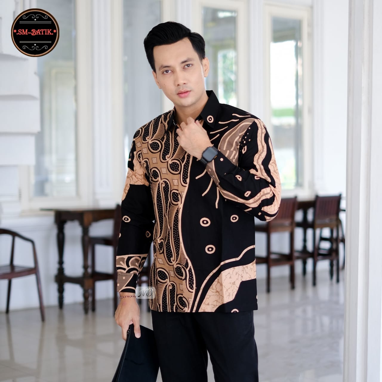 cover-TRUNAJAYA Kemeja Batik Pria Solo Lengan Panjang Lapis Furing BY SM-1