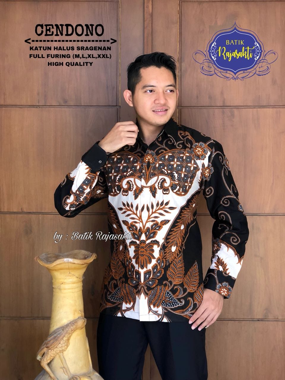cover-CENDONO Kemeja Batik Pria Solo Lengan PANJANG Lapis Furing BY RAJASAKTI-1