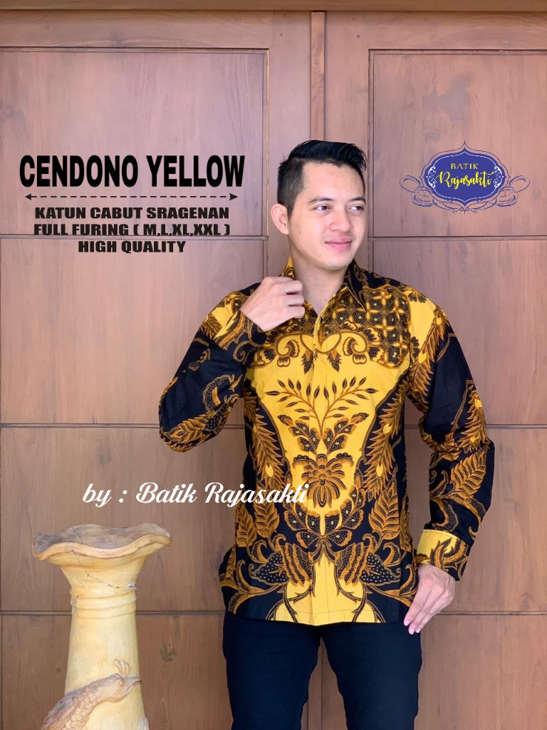 cover-CENDONO YELLOW Kemeja Batik Pria Solo Lengan PANJANG Lapis Furing BY RAJASAKTI-1