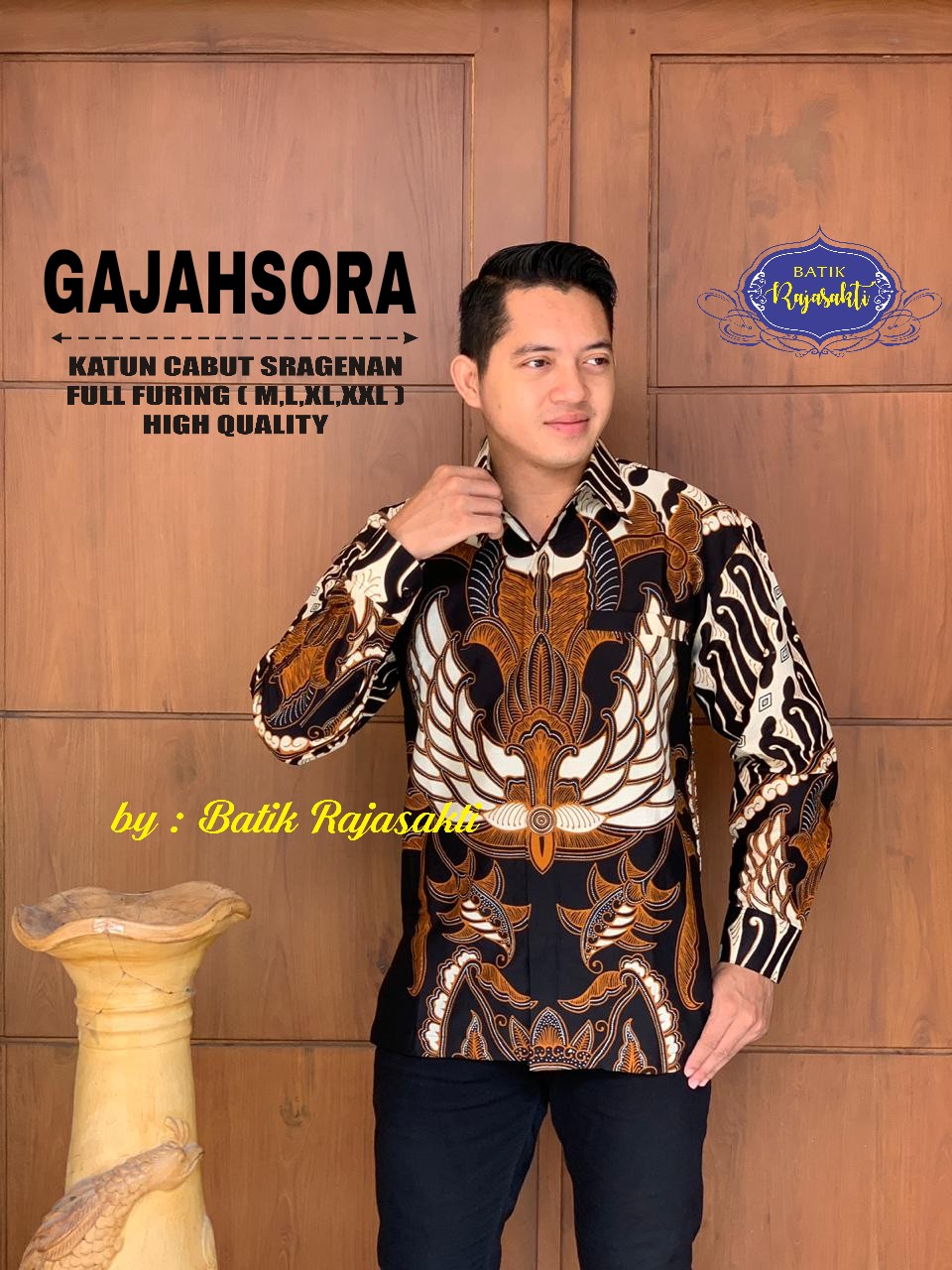 cover-GAJAHSORA Kemeja Batik Pria Solo Lengan PANJANG Lapis Furing BY RAJASAKTI-1