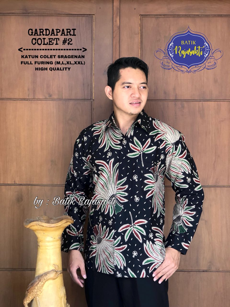 cover-GARDAPARI Kemeja Batik Pria Solo Lengan PANJANG Lapis Furing BY RAJASAKTI-1
