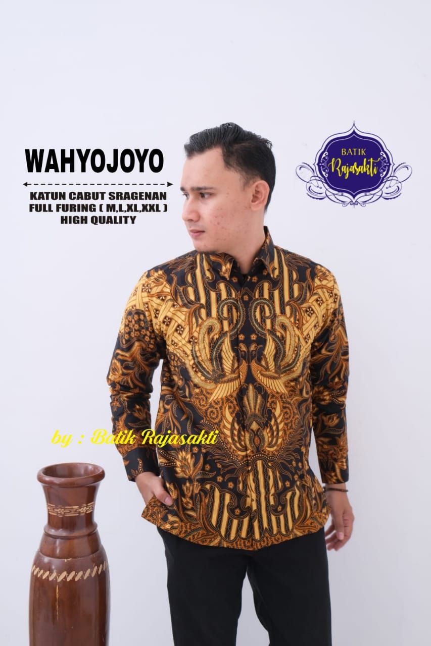 cover-WAHYOJOYO Kemeja Batik Pria Solo Lengan PANJANG Lapis Furing BY RAJASAKTI-1