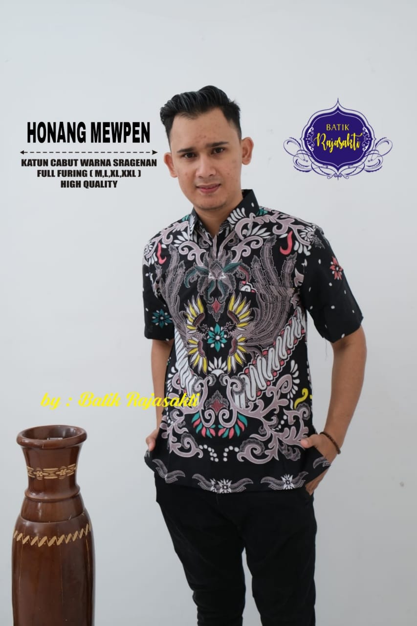 cover-HONANG MEWPEN Kemeja Batik Pria Solo Lengan PENDEK Lapis Furing BY RAJASAKTI-1