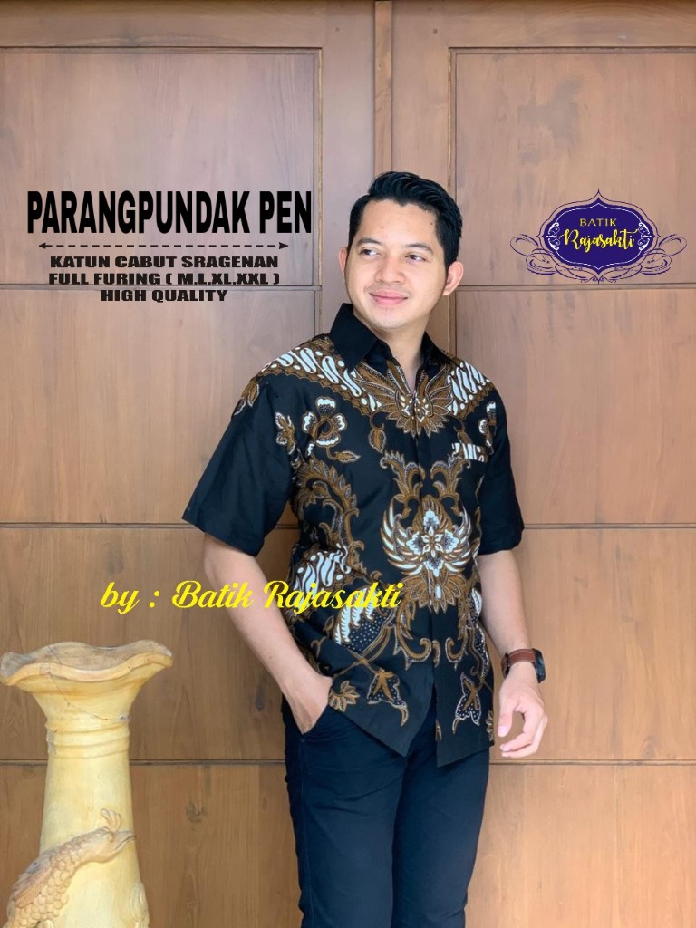 cover-PARANGPUNDAK Kemeja Batik Pria Solo Lengan PENDEK Lapis Furing BY RAJASAKTI-1