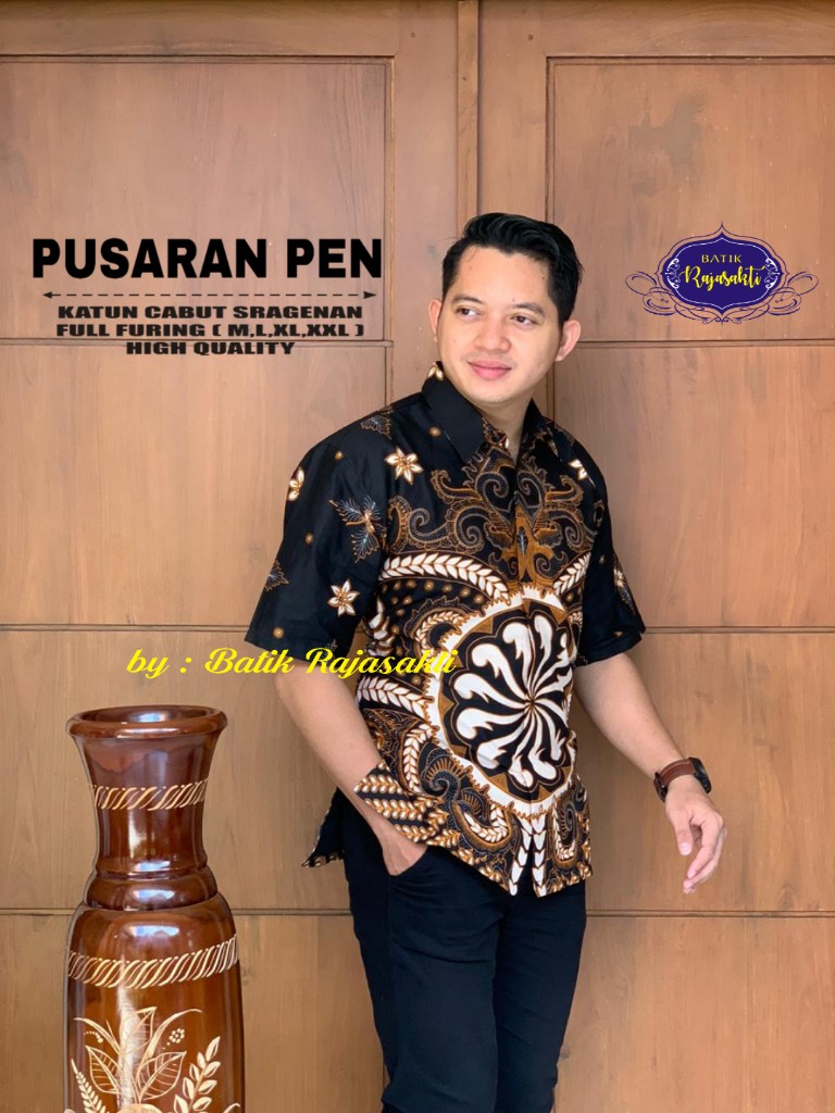 cover-PUSANRAN  PEN Kemeja Batik Pria Solo Lengan PENDEK Lapis Furing BY RAJASAKTI-1