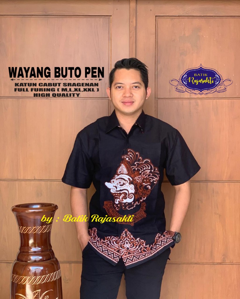 cover-WAYANG BUTO Kemeja Batik Pria Solo Lengan PENDEK Lapis Furing BY RAJASAKTI-1