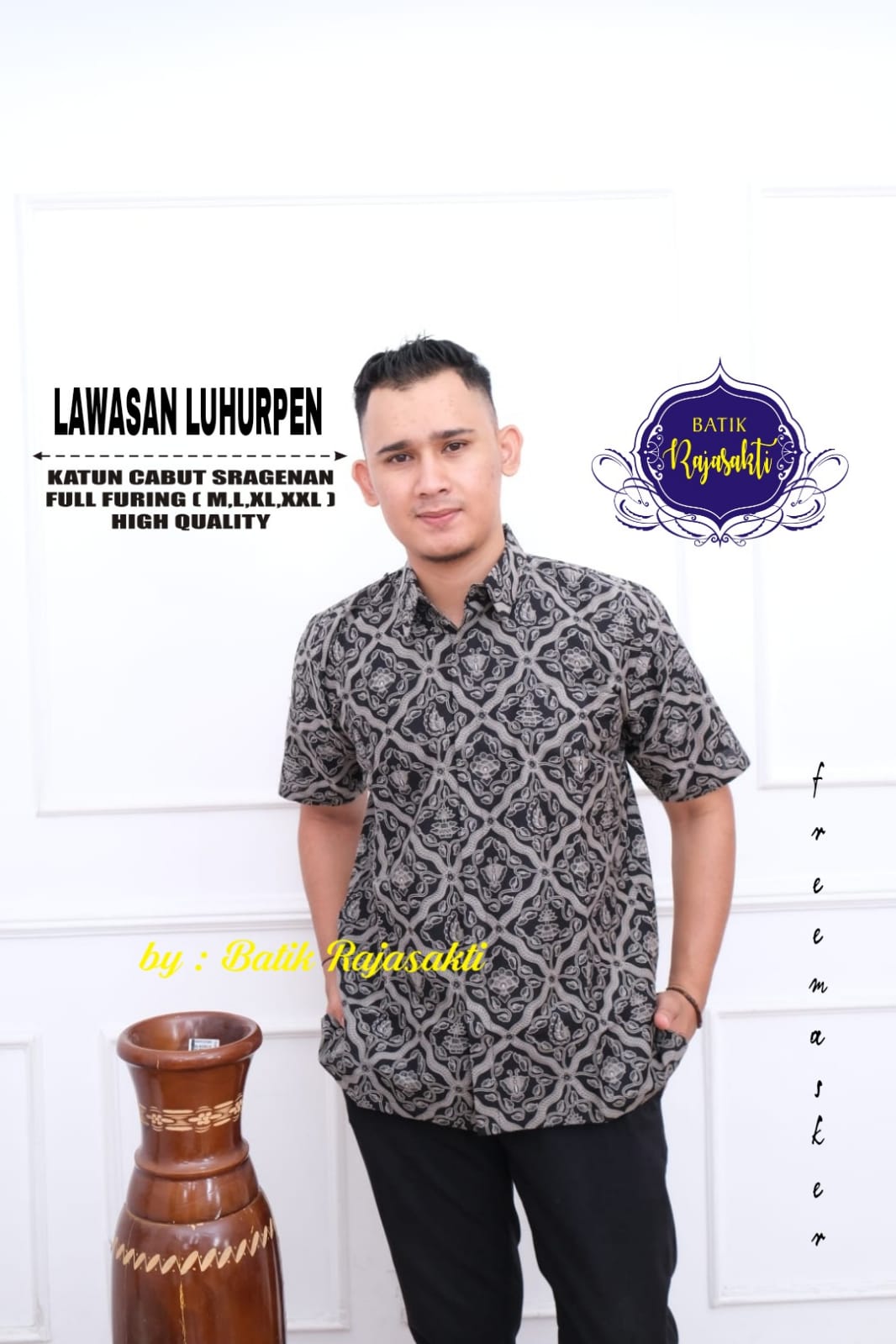 cover-LAWASAN  LUHUR PEN Kemeja Batik Pria Solo Lengan PENDEK Lapis Furing BY RAJASAKTI-1