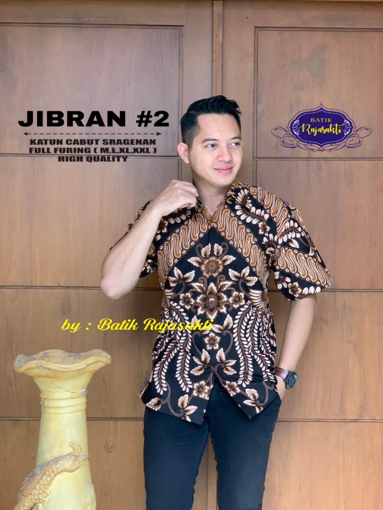 cover-JIBRAN 2 Kemeja Batik Pria Solo Lengan PENDEK Lapis Furing BY RAJASAKTI-1
