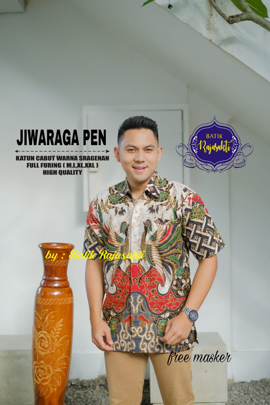 cover-JIWARAGA Kemeja Batik Pria Solo Lengan PENDEK Lapis Furing BY RAJASAKTI-1