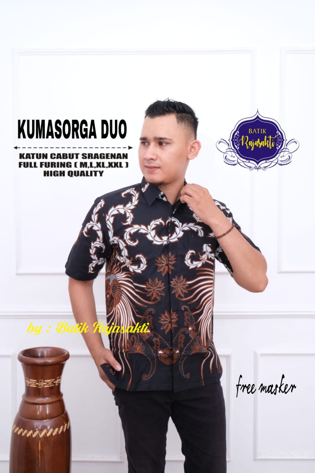cover-KUMASORGA DUO Kemeja Batik Pria Solo Lengan PENDEK Lapis Furing BY RAJASAKTI-1