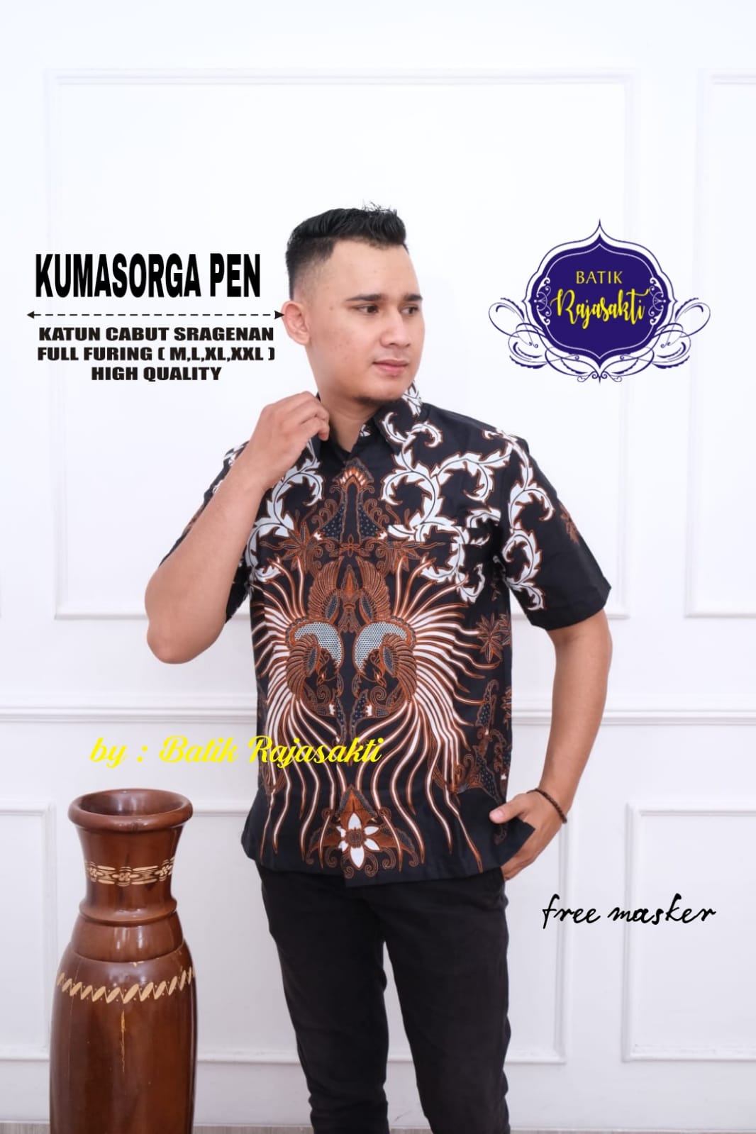 cover-KUMASORGA Kemeja Batik Pria Solo Lengan PENDEK Lapis Furing BY RAJASAKTI-1