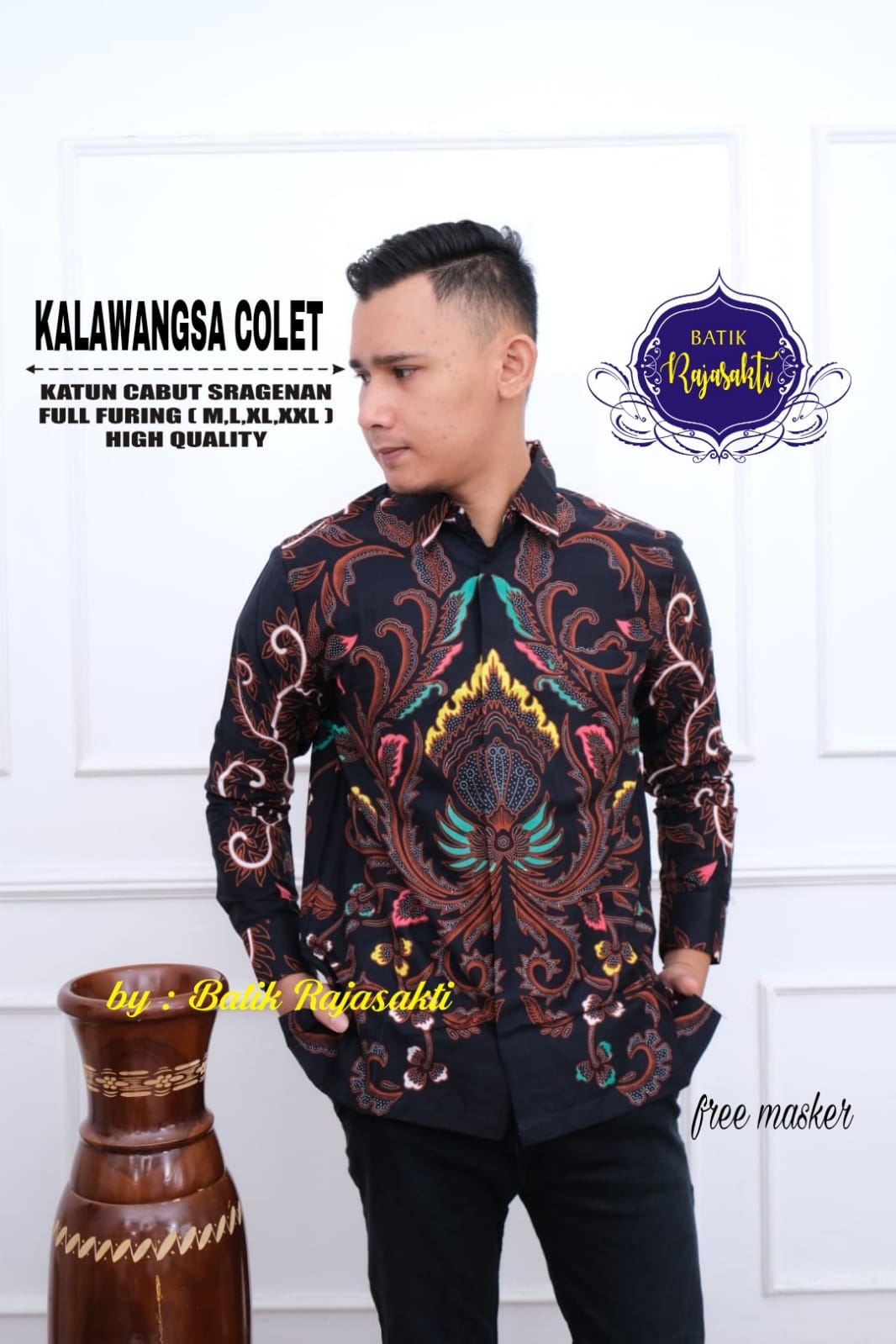 cover-KALAWANGSA COLET Kemeja Batik Pria Solo Lengan PANJANG Lapis Furing BY RAJASAKTI-1
