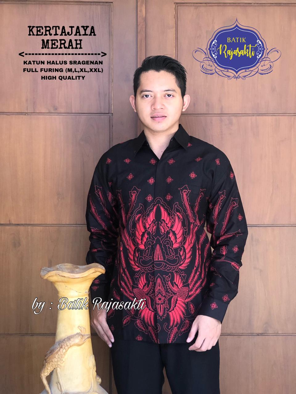 cover-KERTAJAYA MERAH Kemeja Batik Pria Solo Lengan PANJANG Lapis Furing BY RAJASAKTI-1