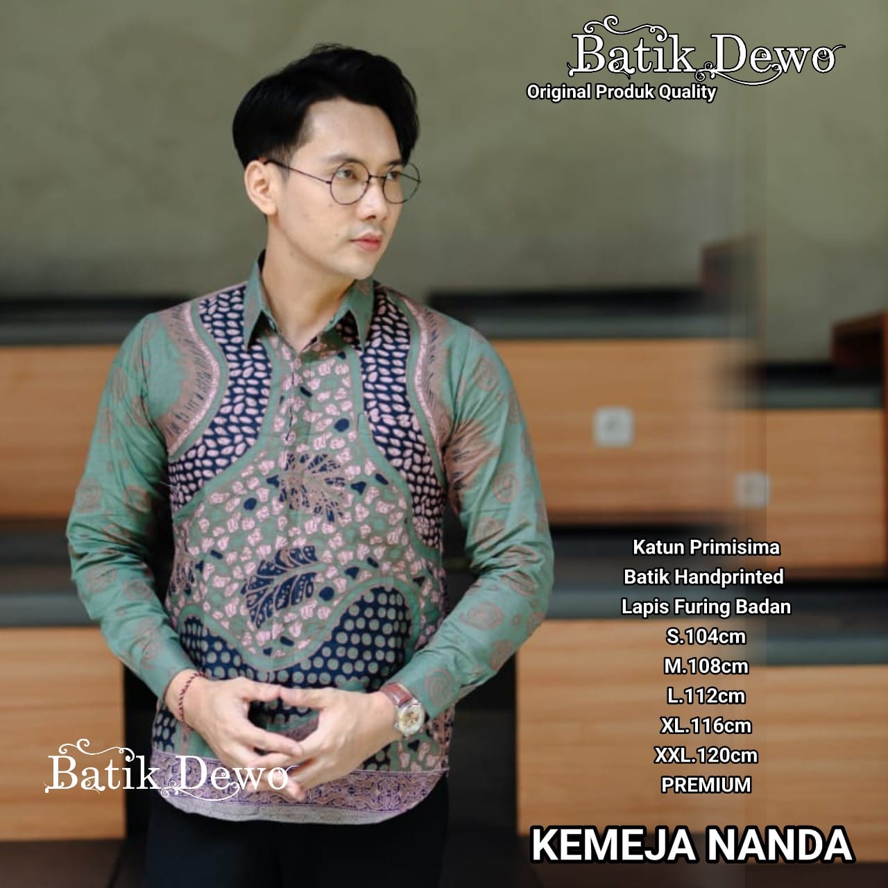 cover-NANDA Kemeja Batik Pria Solo Lengan PANJANG Lapis Furing BY DEWO-1