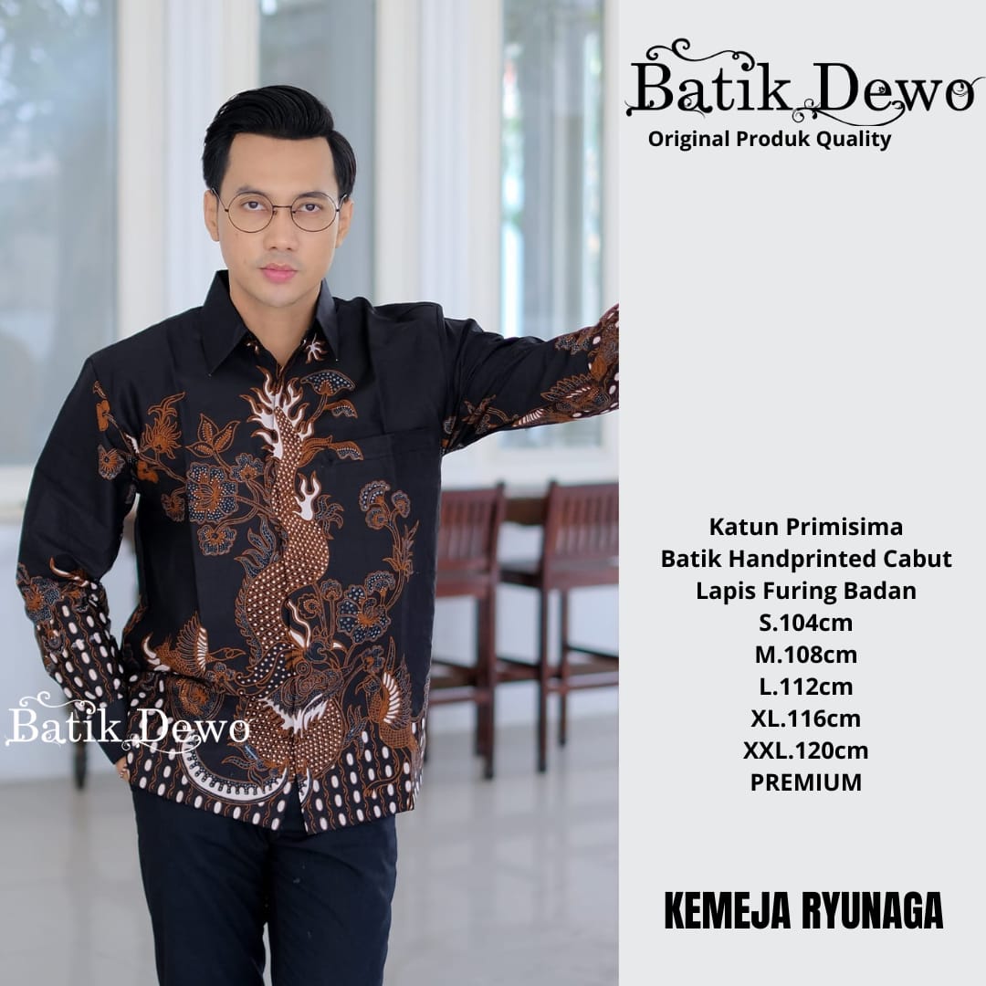cover-RYUNAGA Kemeja Batik Pria Solo Lengan PANJANG Lapis Furing BY DEWO-1