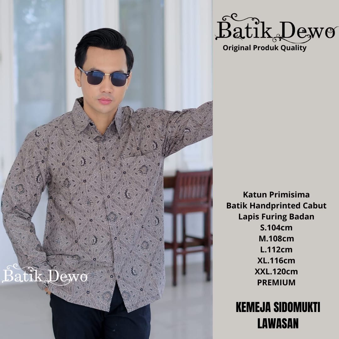 cover-SIDOMUKTI LAWASAN Kemeja Batik Pria Solo Lengan PANJANG Lapis Furing BY DEWO-1