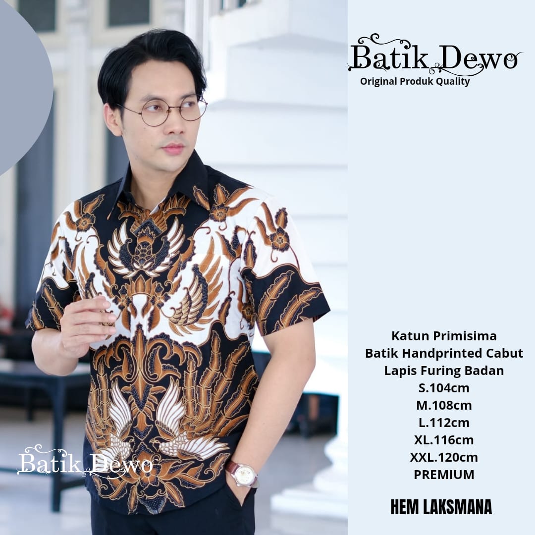 cover-LAKSMANA Kemeja Batik Pria Solo Lengan PENDEK Lapis Furing BY DEWO-1