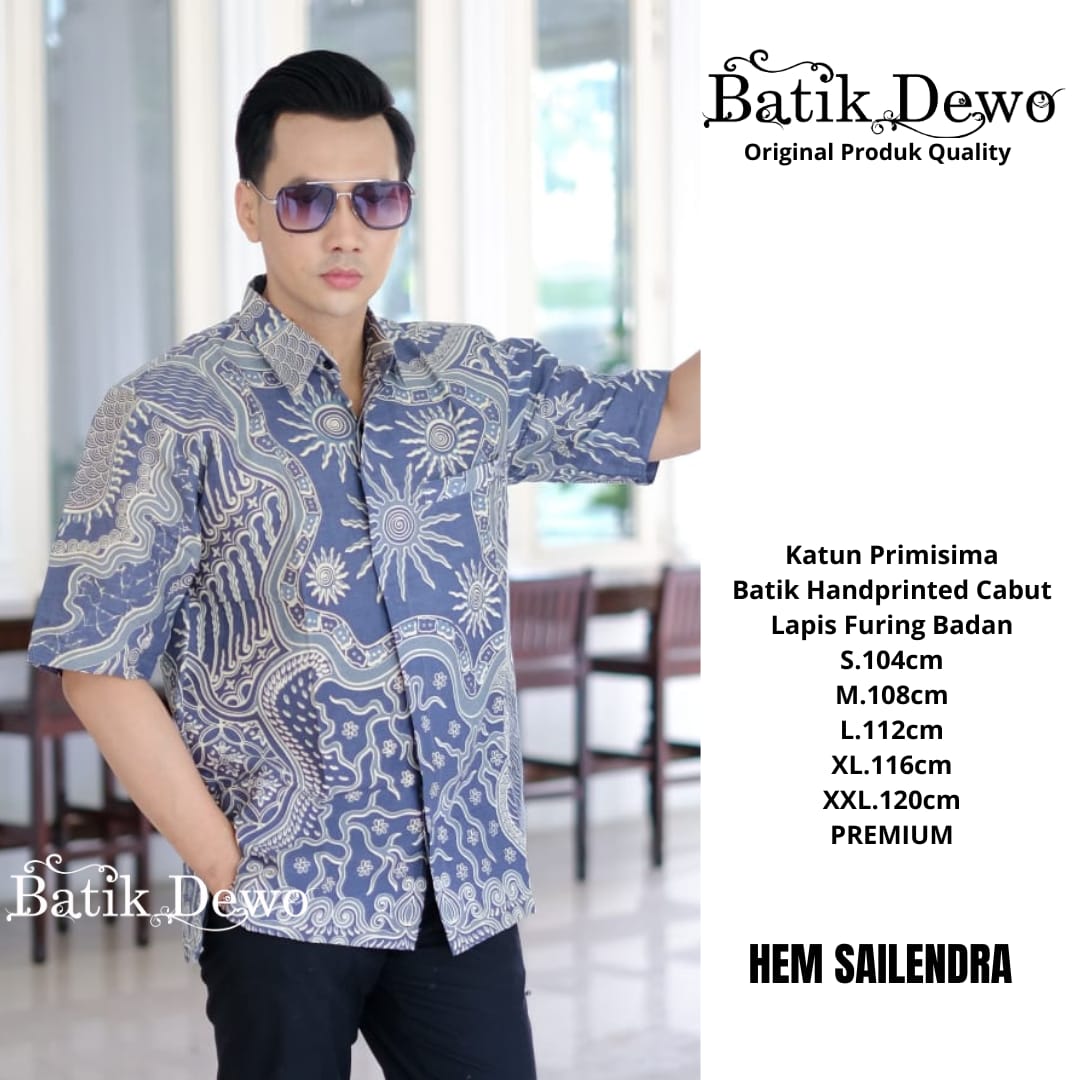 cover-SALENDRA Kemeja Batik Pria Solo Lengan PENDEK Lapis Furing BY DEWO-1