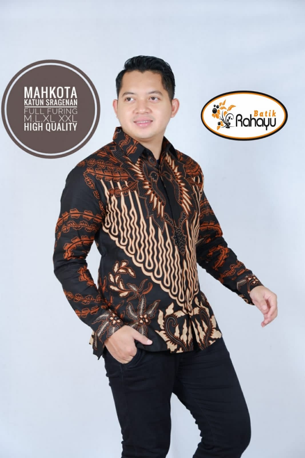 cover-MAHKOTA Kemeja Batik Pria Solo Lengan Panjang Lapis Furing BY RAHAYU-1
