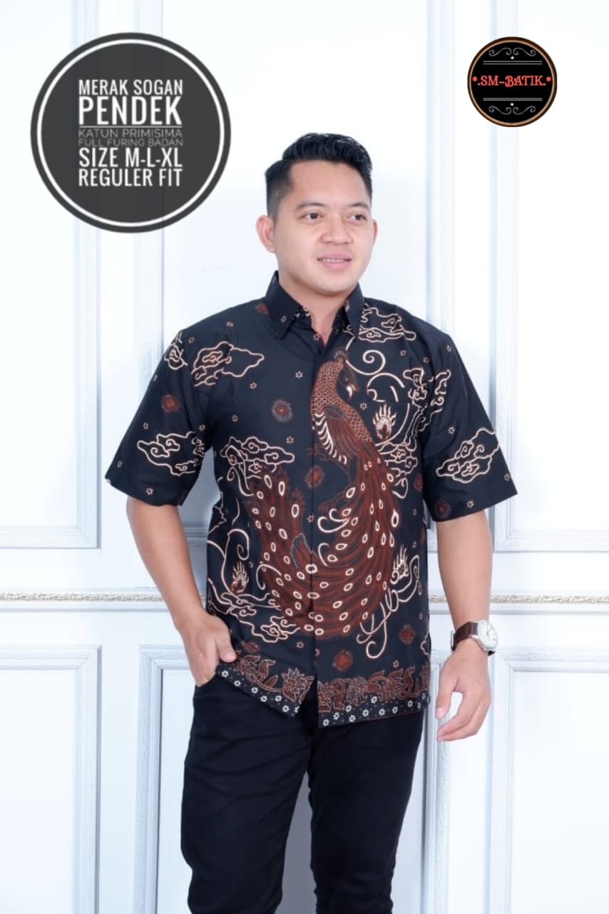 cover-MERAK SOGAN Kemeja Batik Pria Solo Lengan Pendek Lapis Furing BY SM-1