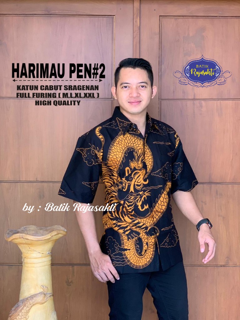 cover-HARIMAU PEN 2 Kemeja Batik Pria Solo Lengan Pendek Lapis Furing BY RAJASAKTI-1