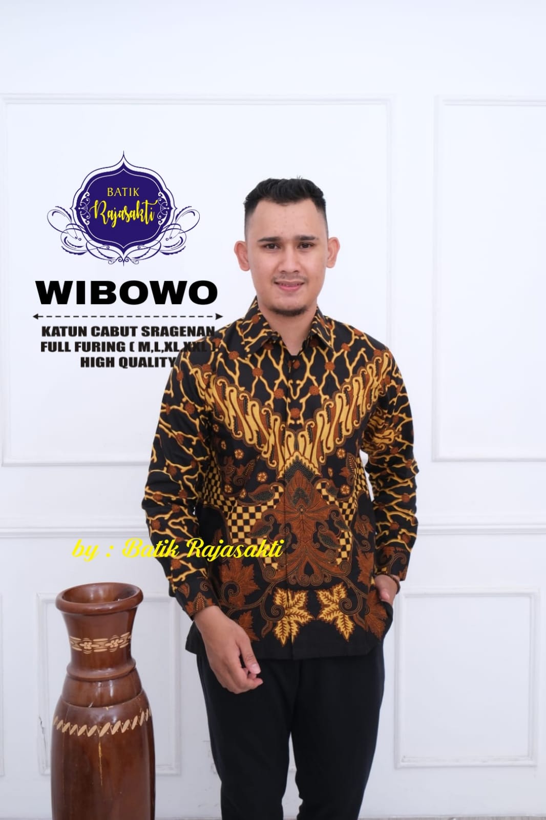 cover-WIBOWO Kemeja Batik Pria Solo Lengan Panjang Lapis Furing BY RAJASAKTI-1
