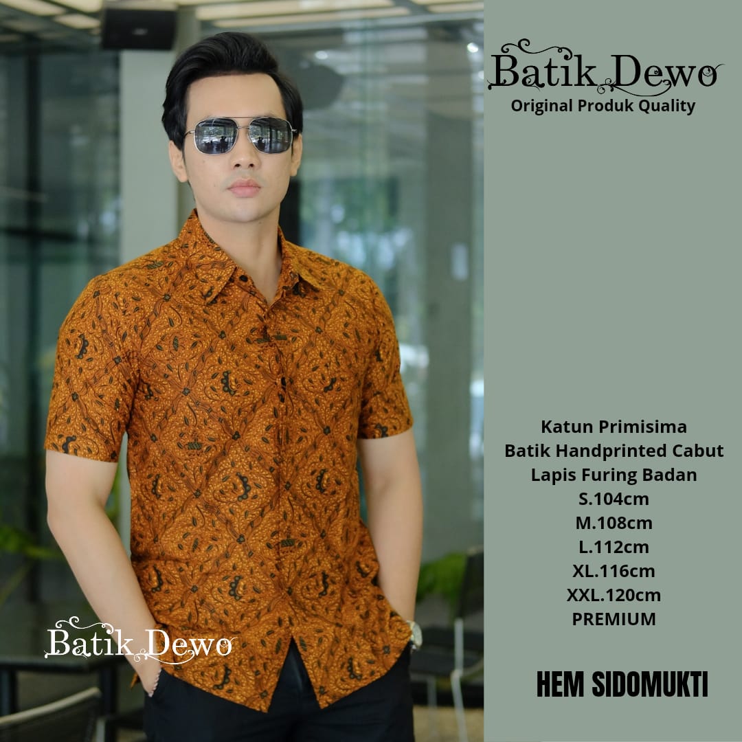 cover-SIDOMUKTI 2 Kemeja Batik Pria Solo Lengan Pendek Lapis Furing BY DEWO-1