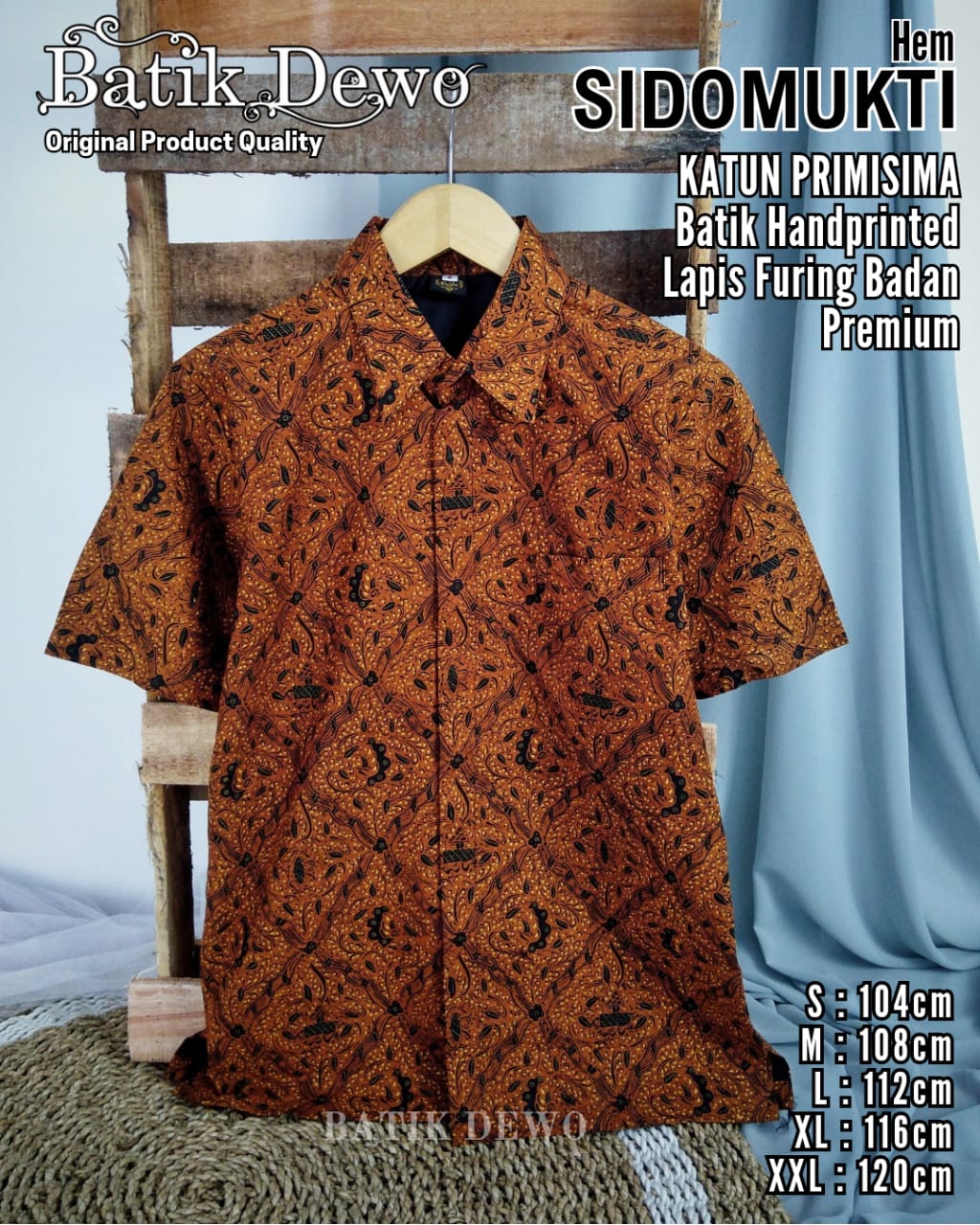 cover-SIDOMUKTI HANGER Kemeja Batik Pria Solo Lengan Pendek Lapis Furing BY DEWO-1
