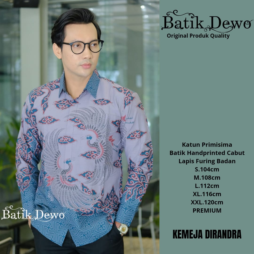 cover-DIRANDRA Kemeja Batik Pria Solo Lengan Panjang Lapis Furing BY DEWO-1