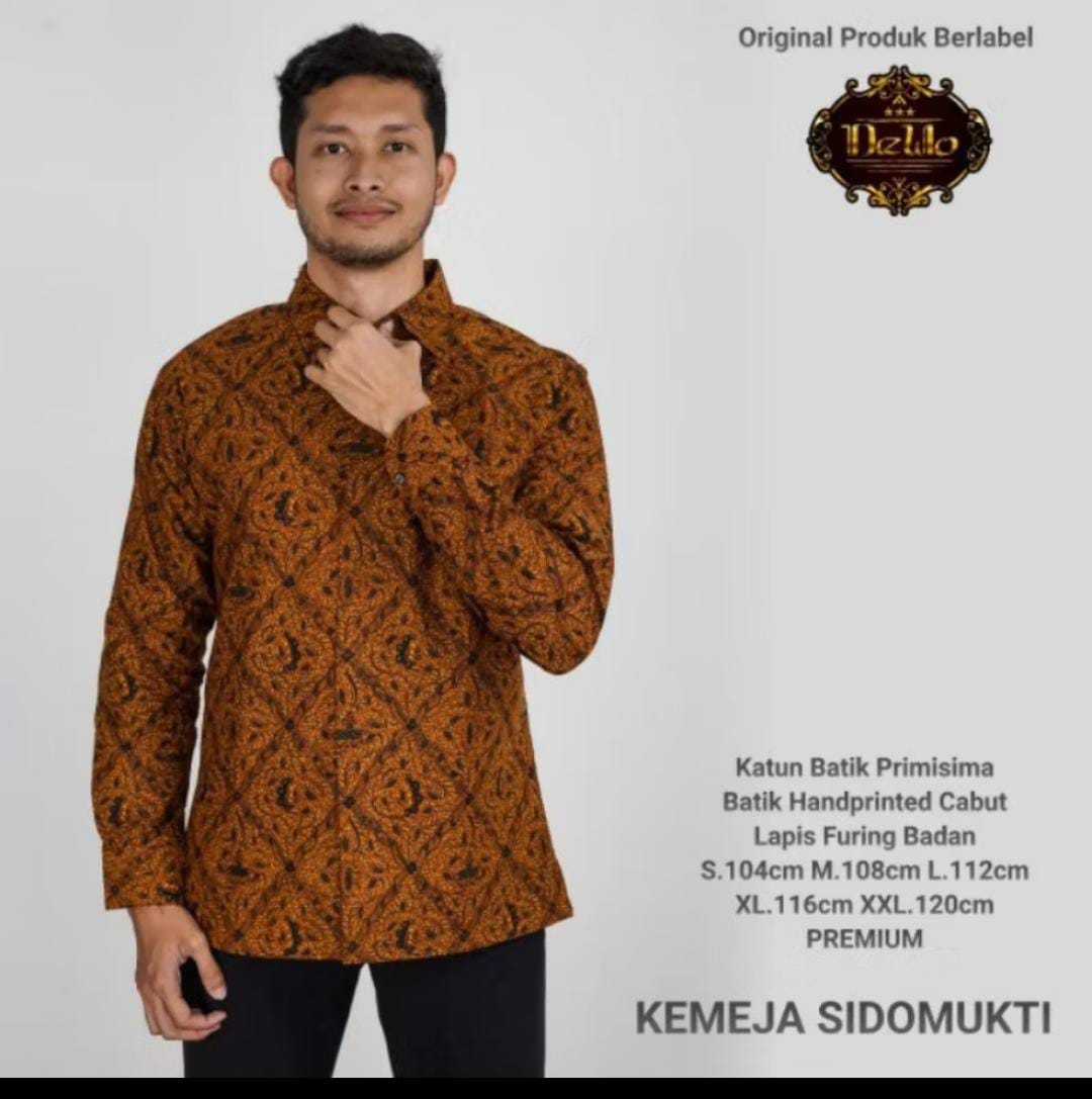 cover-SIDOMUKTI 2 Kemeja Batik Pria Solo Lengan Panjang Lapis Furing BY DEWO-1