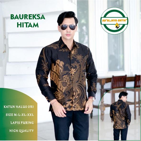 cover-BAUREKSA HITAM Kemeja Batik Pria Solo Lengan Panjang Lapis Furing By Aljaya-1