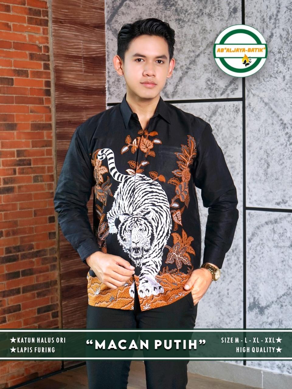 cover-MACAN PUTIH Kemeja Batik Pria Solo Lengan Panjang Lapis Furing By Aljaya-1