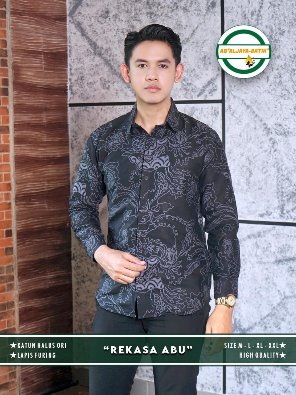 cover-REKASA ABU Kemeja Batik Pria Solo Lengan Panjang Lapis Furing By Aljaya-1