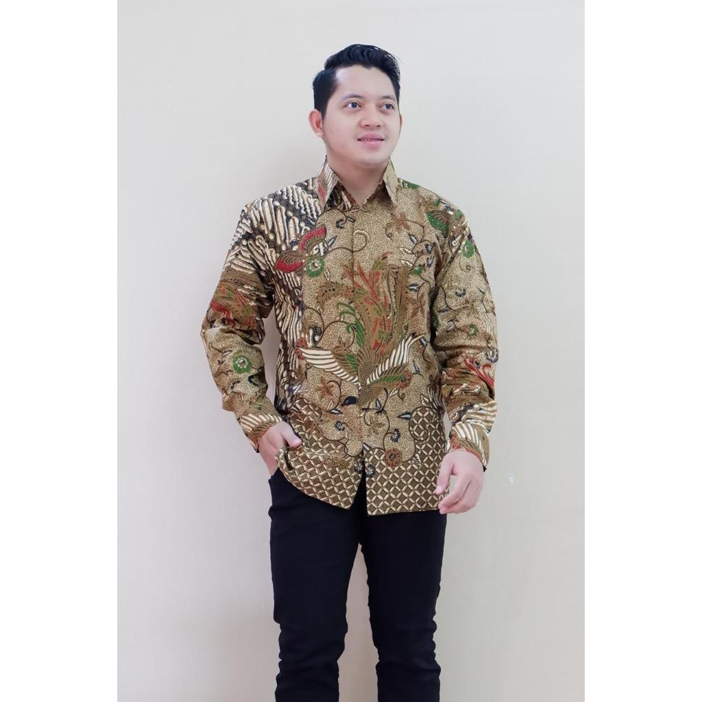 cover-PEKSI LUHUR COKLAT Kemeja Batik Pria Solo Lengan Panjang Lapis Furing By BATIKSOLOAMANAH-1