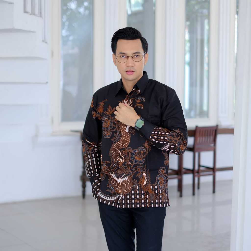 cover-NAGA COKLAT Kemeja Batik Pria Solo Lengan Panjang Lapis Furing By BATIKSOLOAMANAH-1