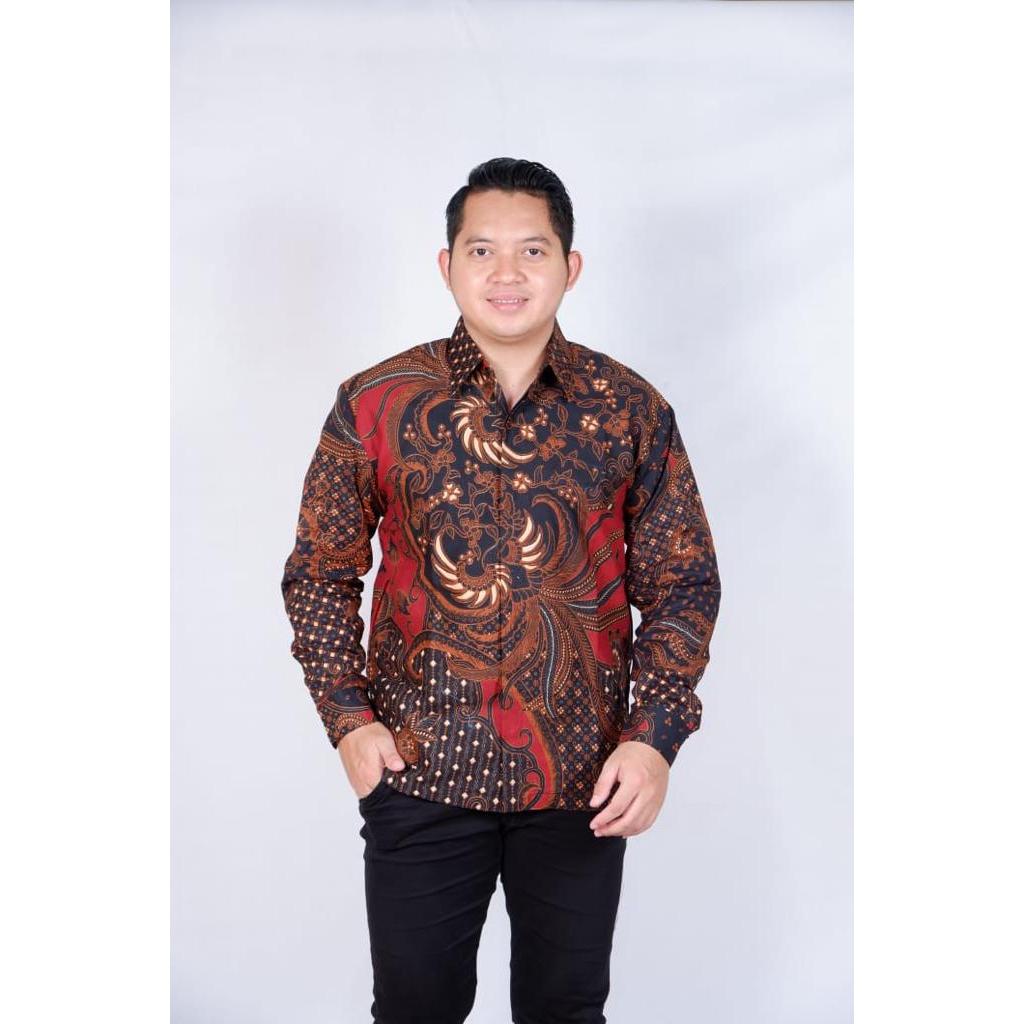 cover-PRASTOWO MERAH Kemeja Batik Pria Solo Lengan Panjang Lapis Furing By BATIKSOLOAMANAH-1