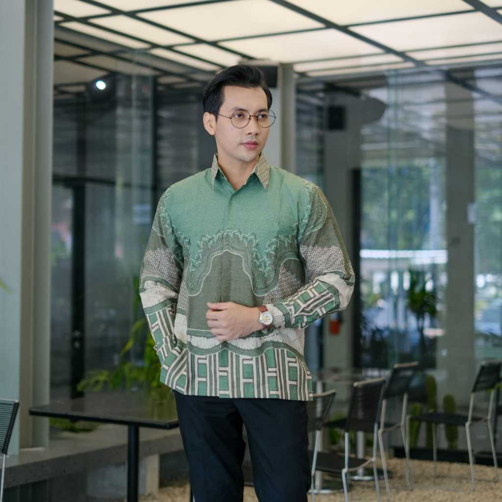 cover-BATU ABSTRAK SAGE Kemeja Batik Pria Solo Lengan Panjang Lapis Furing By BATIKSOLOAMANAH-1