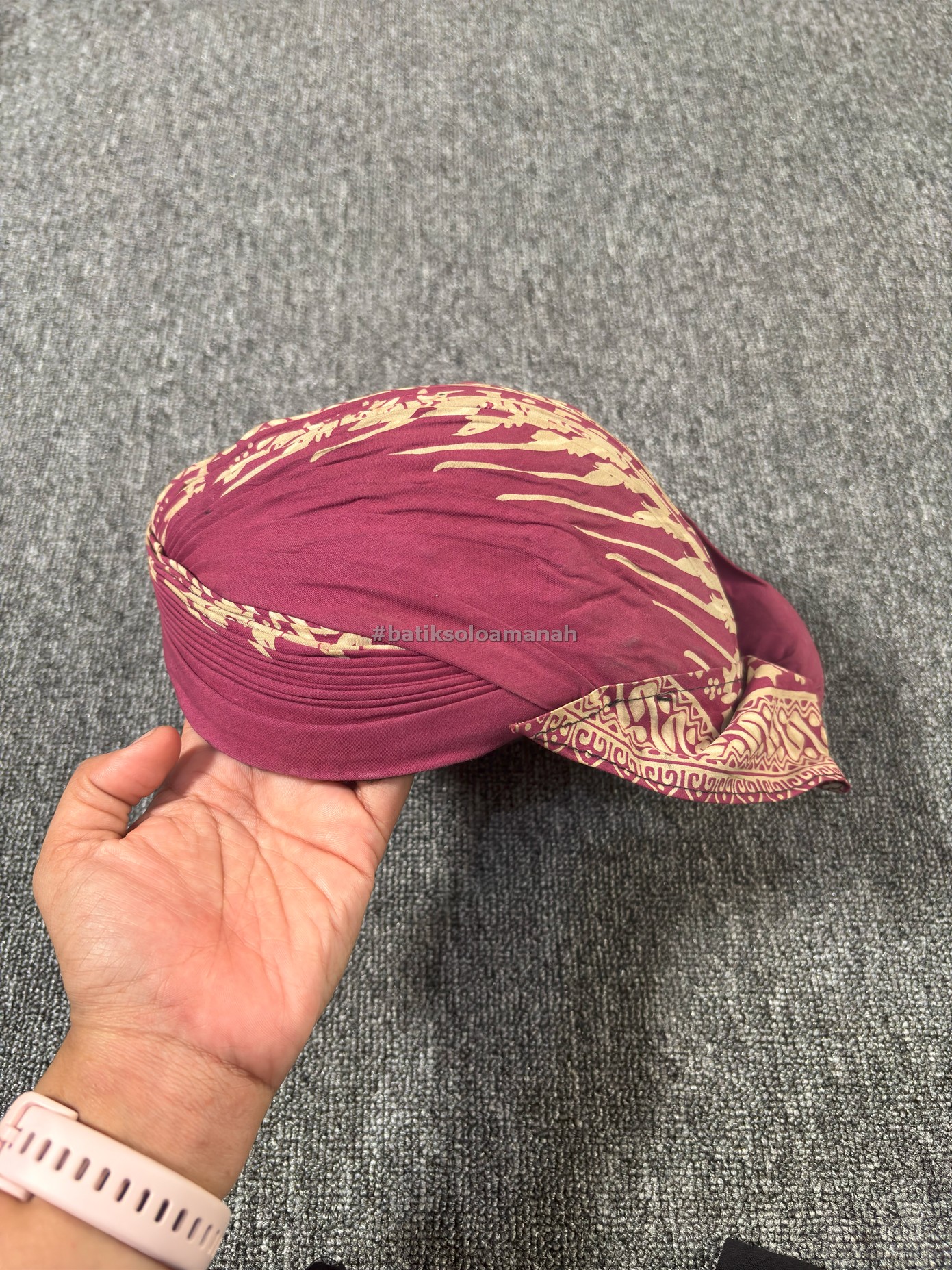 img-BLANGKON JOGJA PINK PREMIUM DEWASA BATIKSOLOAMANAH MATARAM KUMITIR-2