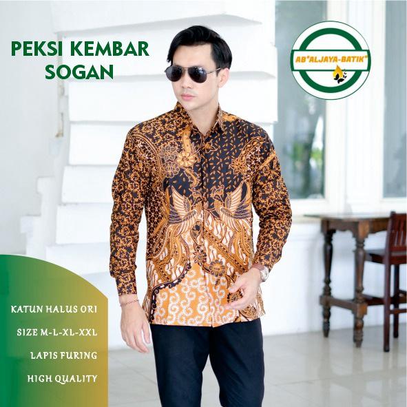 cover-PEKSI KEMBAR SOGAN Kemeja Batik Pria Solo Lengan Panjang Lapis Furing By Aljaya-1